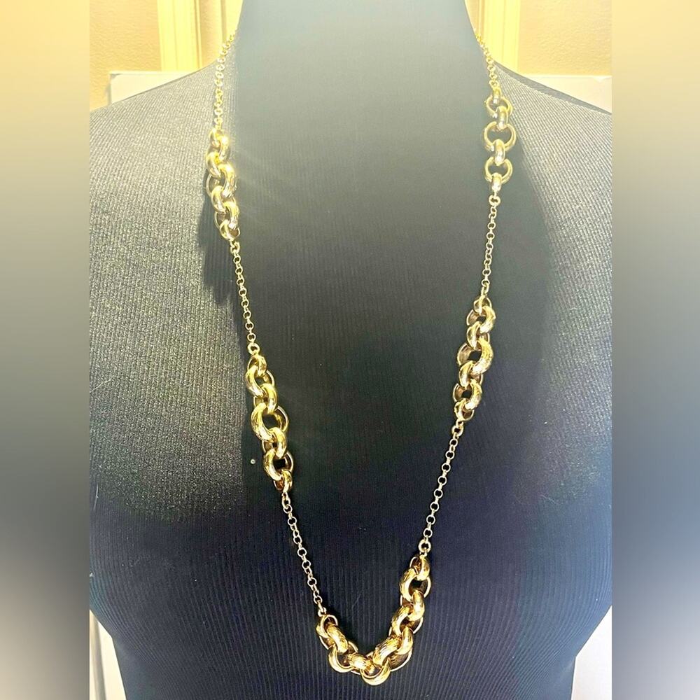 Banana Republic gold tone chain link long necklace